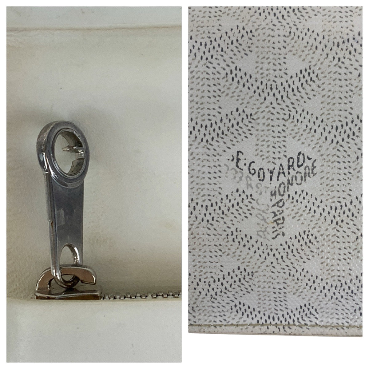 18672
GOYARD ゴヤール ヘリンボーン ホワイト シルバー金具 PVC / レザー 長財布 ロングウォレット  メンズ