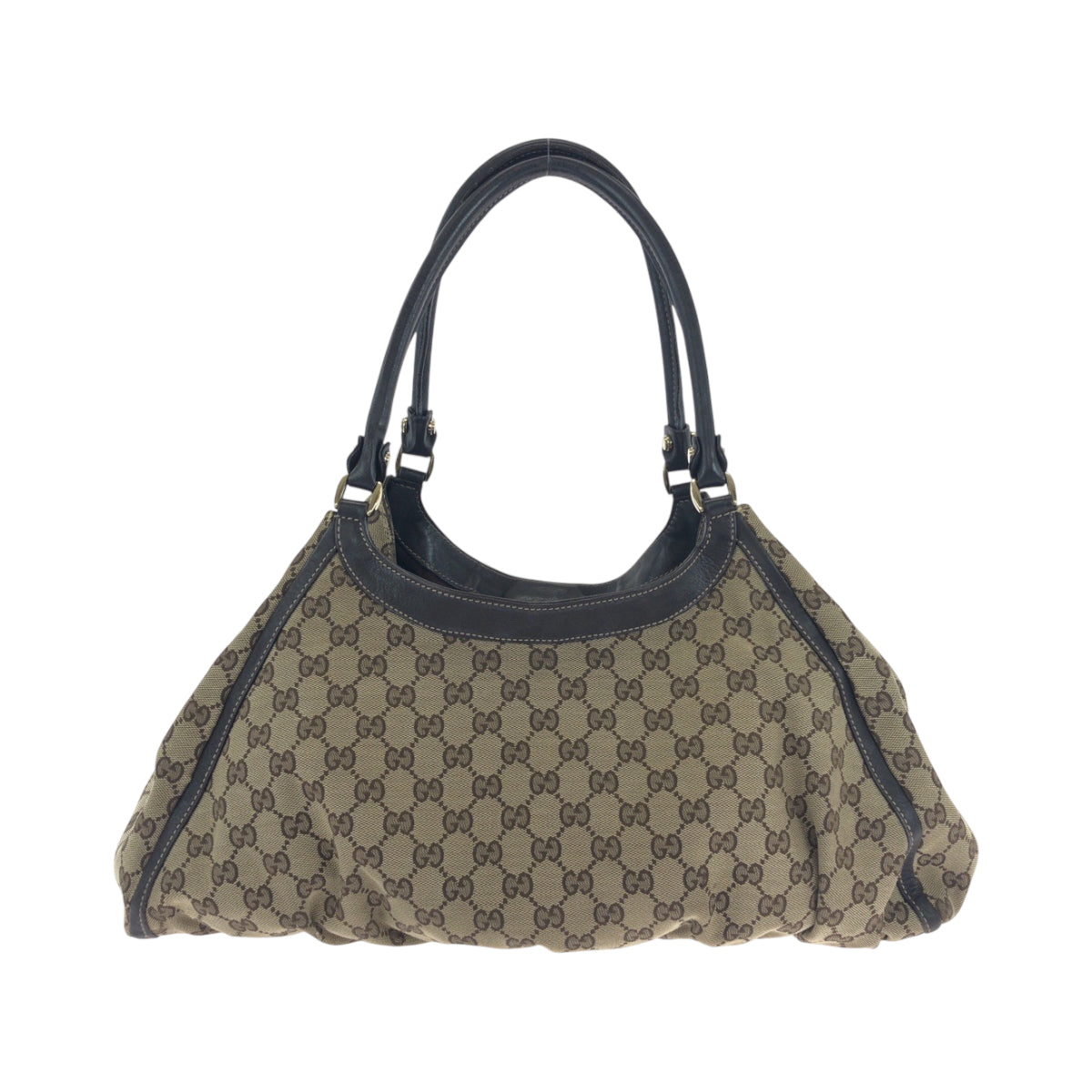 18677
GUCCI グッチ アビー ベージュ ブラウン ゴールド金具 GGキャンバス 189855 ハンドバッグ ショルダーバッグ  レディース
