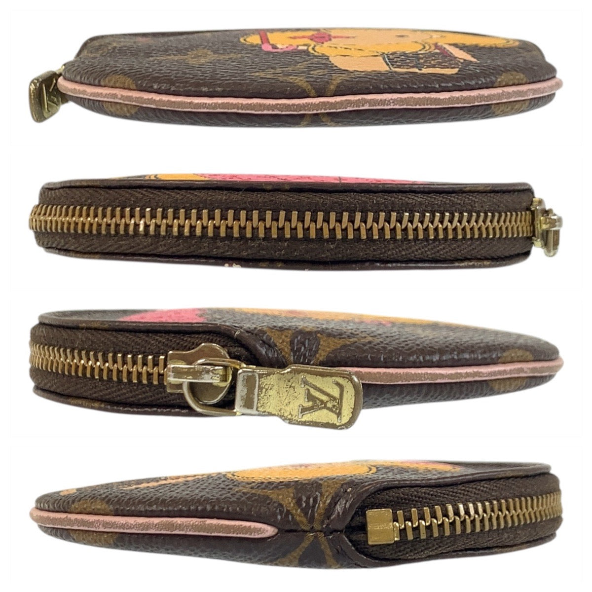 18678
LOUIS VUITTON ルイヴィトン モノグラム ポルトモネ ロン ヴィヴィエンヌ ブラウン イエロー ゴールド金具 PVC M69057 コインケース 小銭入れ  レディース ABP35