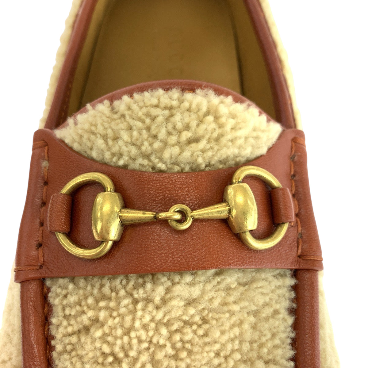 18679
GUCCI グッチ ホースビット ムートン サイズ8 ブラウン ゴールド金具 ムートン 716017 ローファー モカシン メンズ N30
