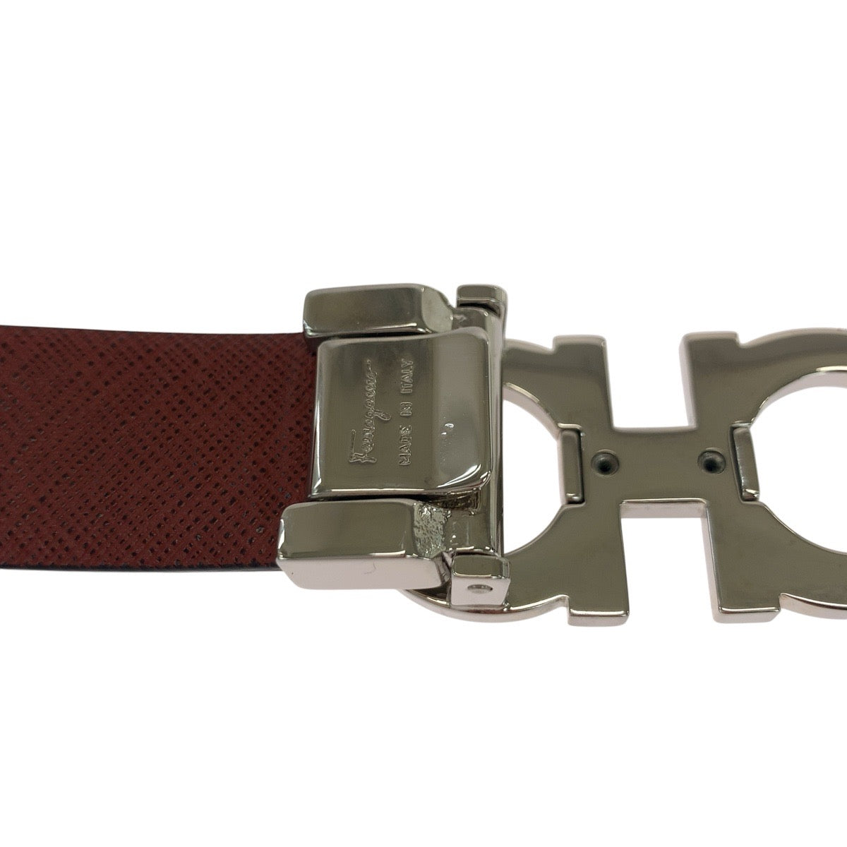 18683
Salvatore Ferragamo サルヴァトーレフェラガモ ガンチーニ ブラック 黒 シルバー金具 レザー ベルト 男女兼用  レディース SA16