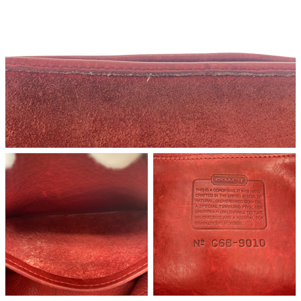 18689
COACH コーチ ヴィンテージ オールドコーチ レッド ゴールド金具 スウェード / レザー ショルダーバッグ  レディース