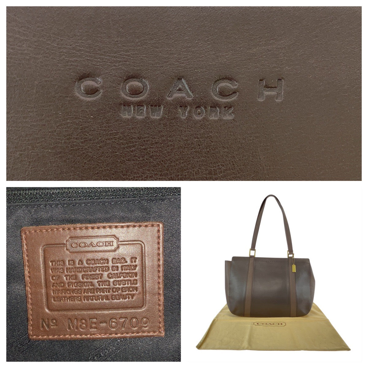 18690
COACH コーチ ヴィンテージ オールドコーチ ブラウン ゴールド金具 レザー M8E-6709 トートバッグ ショルダーバッグ  レディース AB8