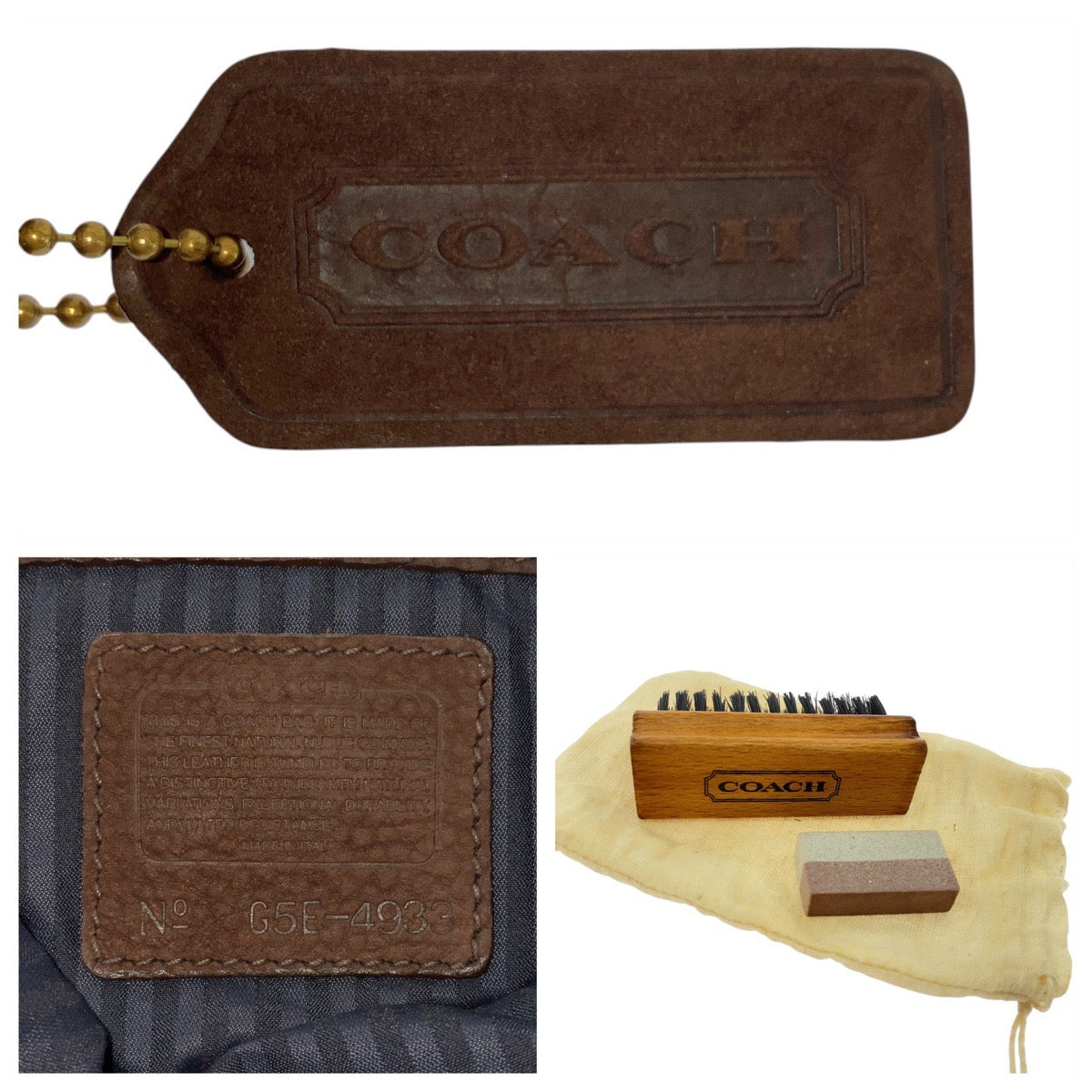 18692
COACH コーチ ヴィンテージ オールドコーチ ヌバッグ ブラウン ゴールド金具 レザー G5E-4933 ショルダーバッグ ポシェット  レディース AB8