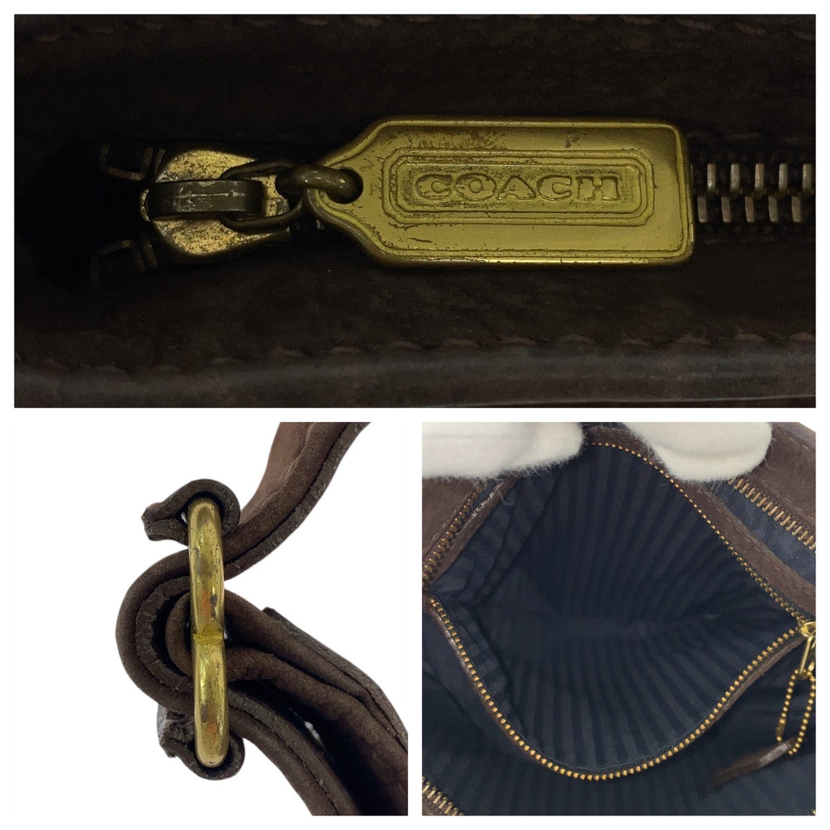 18692
COACH コーチ ヴィンテージ オールドコーチ ヌバッグ ブラウン ゴールド金具 レザー G5E-4933 ショルダーバッグ ポシェット  レディース AB8