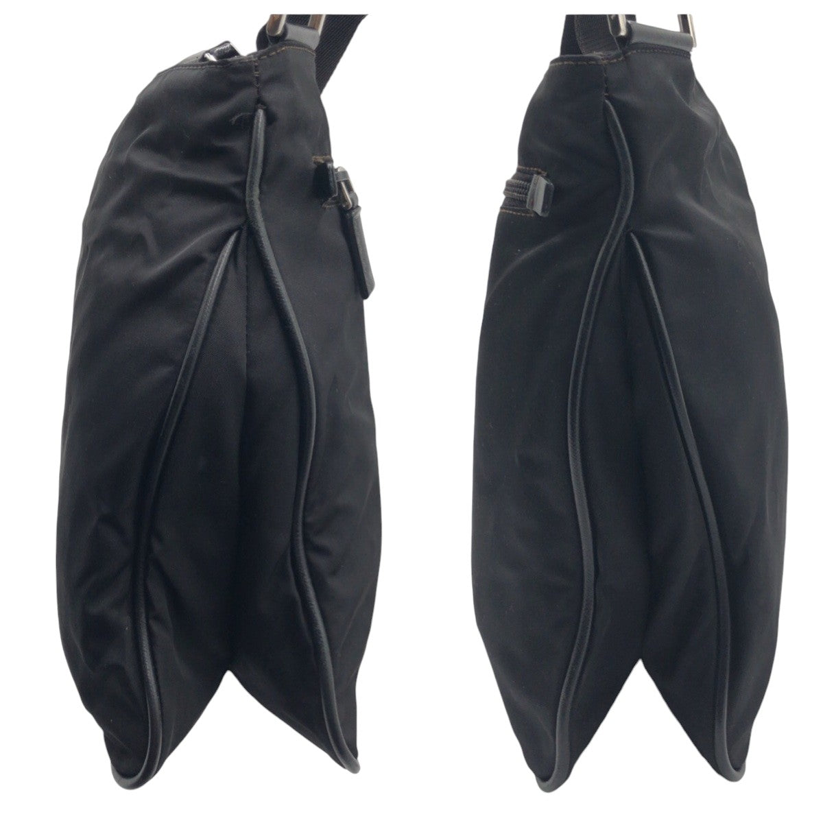 18695
PRADA プラダ テスート 三角ロゴプレート 男女兼用 ブラック 黒 シルバー金具 ナイロン ショルダーバッグ ポシェット  レディース ABP40