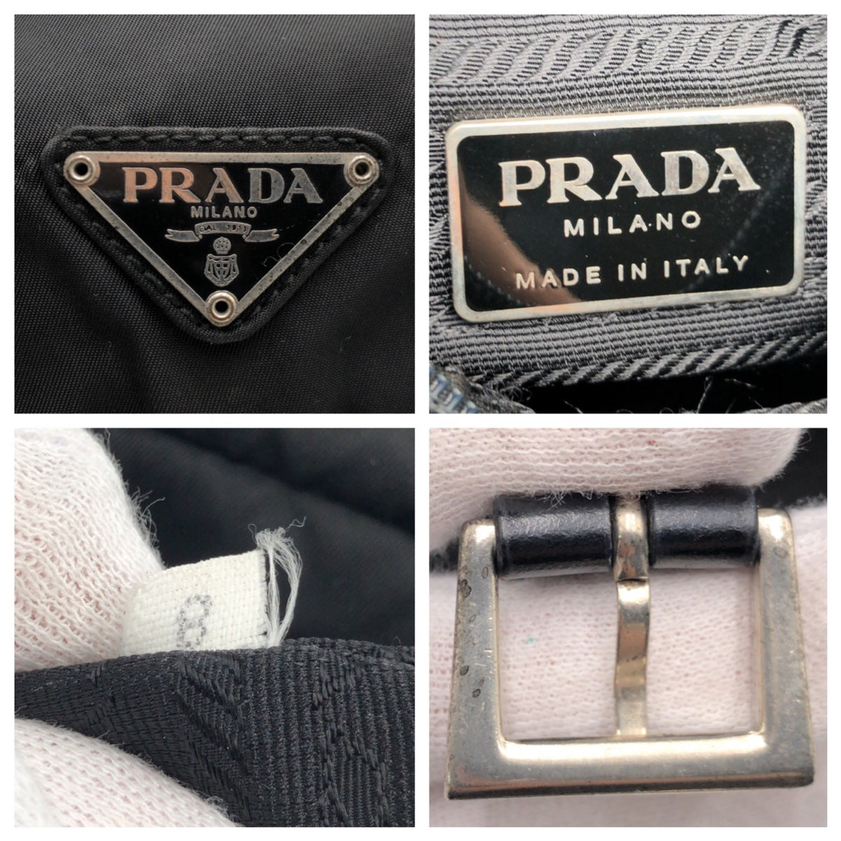 18696
PRADA プラダ テスート 三角ロゴ ブラック 黒 ナイロン ショルダーバッグ ポシェット 男女兼用  レディース AB39