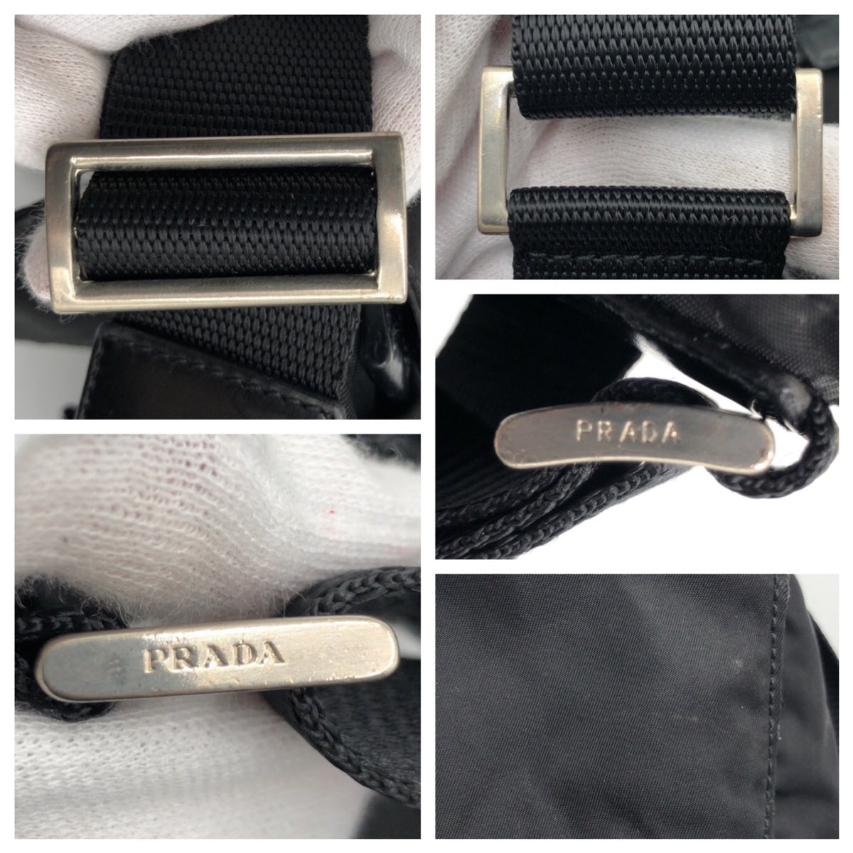 18696
PRADA プラダ テスート 三角ロゴ ブラック 黒 ナイロン ショルダーバッグ ポシェット 男女兼用  レディース AB39