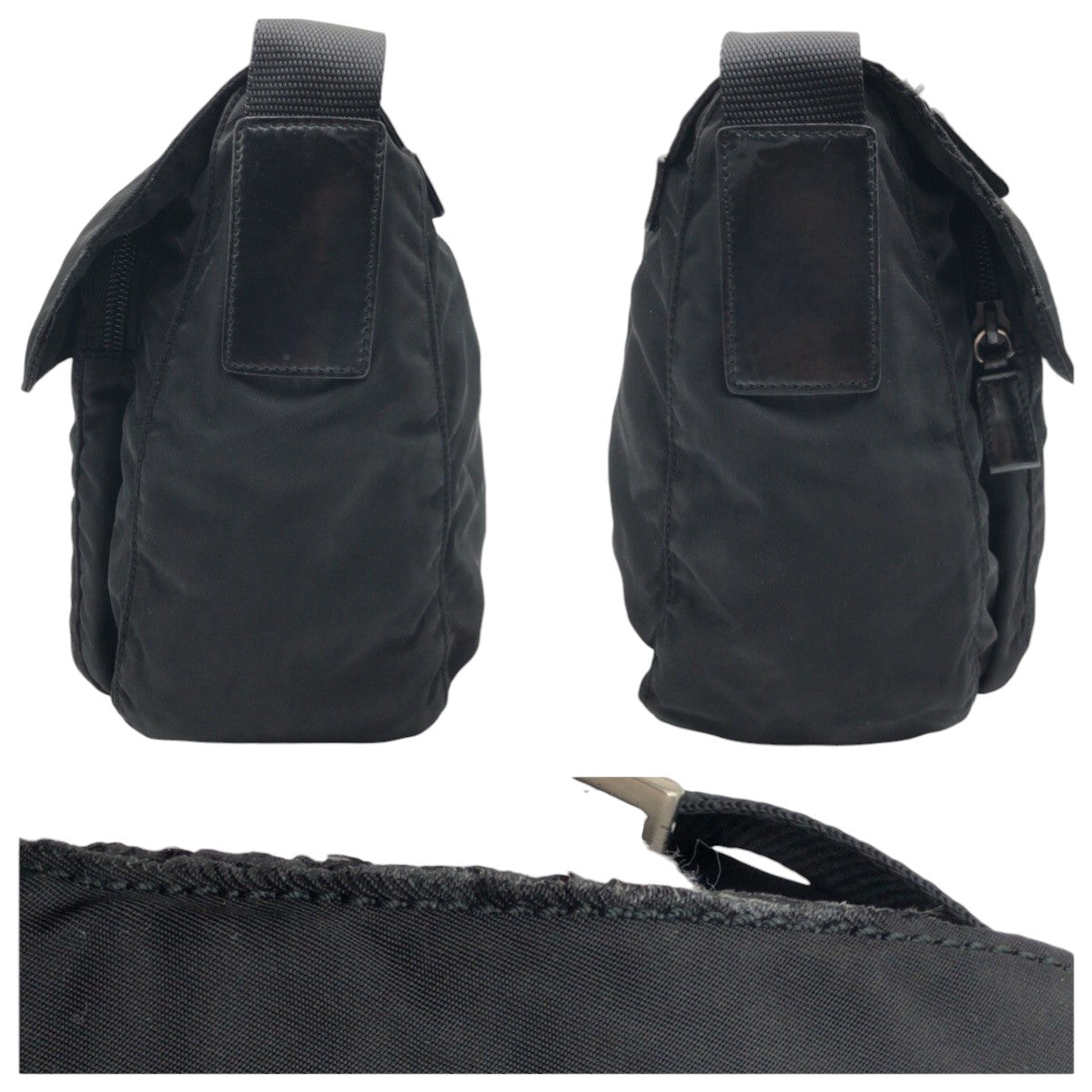 18696
PRADA プラダ テスート 三角ロゴ ブラック 黒 ナイロン ショルダーバッグ ポシェット 男女兼用  レディース AB39