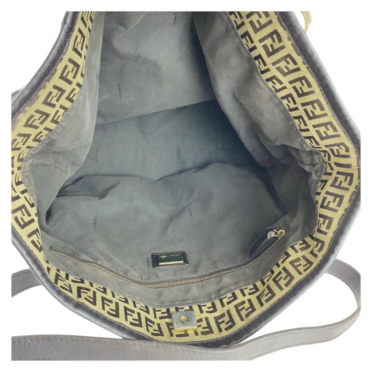 18698
FENDI Fendi Vintage Zucchino Brown Gold Hardware Canvas / Leather 8BH197 Tote Bag Shoulder Bag Ladies AB30