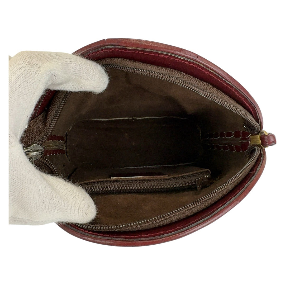 18703
YVES SAINT LAURENT Vintage YSL Red Gold Hardware Leather Shoulder Bag Pochette Ladies AB48
