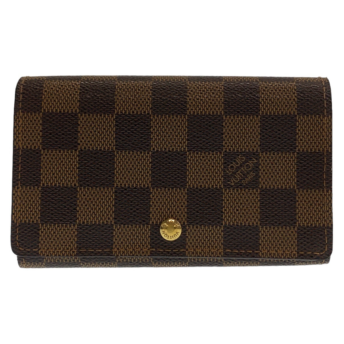18707
LOUIS VUITTON ルイヴィトン ダミエ ポルトフォイユ トレゾール ブラウン ゴールド金具 PVC N61730 折財布 コンパクトウォレット レディース ABP32