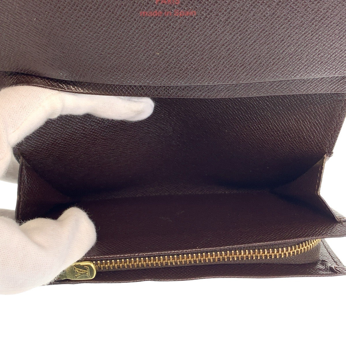 18707
LOUIS VUITTON ルイヴィトン ダミエ ポルトフォイユ トレゾール ブラウン ゴールド金具 PVC N61730 折財布 コンパクトウォレット レディース ABP32