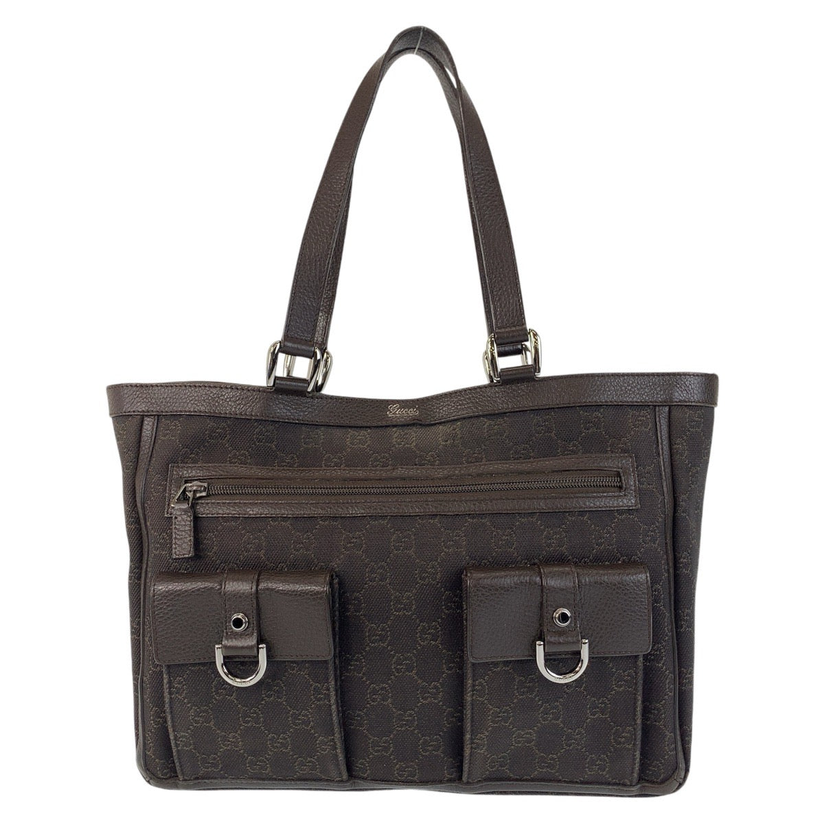 18708
GUCCI グッチ アビー ブラウン シルバー金具 GGキャンバス / レザー 268639 トートバッグ ショルダーバッグ  レディース AB39