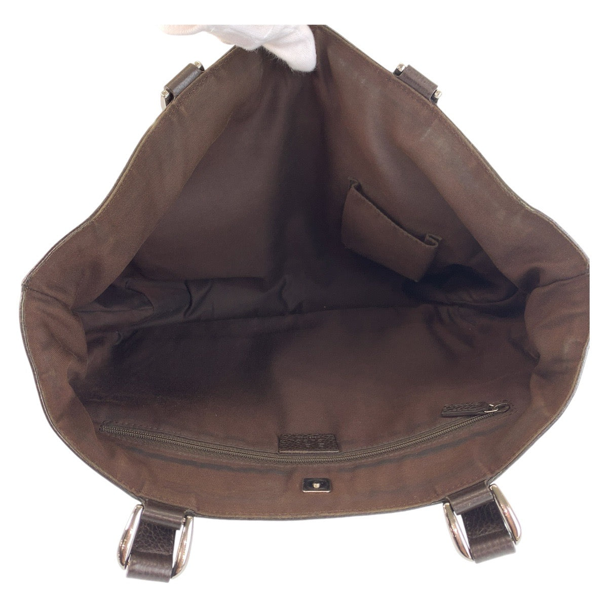 18708
GUCCI グッチ アビー ブラウン シルバー金具 GGキャンバス / レザー 268639 トートバッグ ショルダーバッグ  レディース AB39