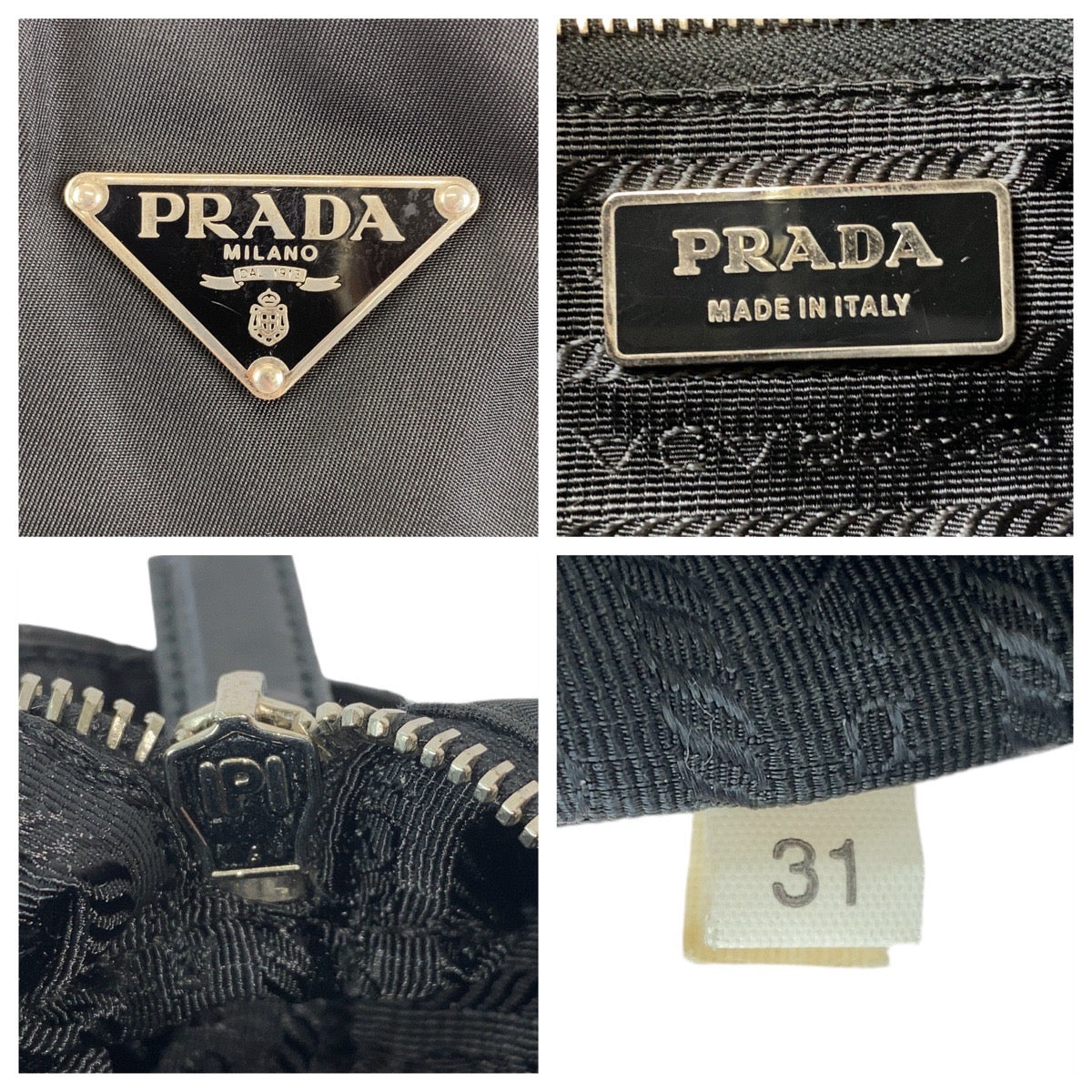 18709
PRADA プラダ テスート 三角ロゴプレート ブラック 黒 シルバー金具 ナイロン トートバッグ ショルダーバッグ  レディース ABP40