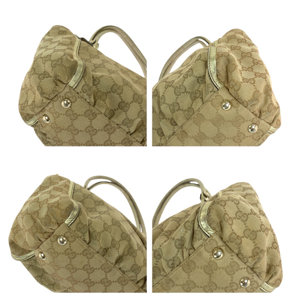 18710
GUCCI グッチ アビー ベージュ ゴールド GGキャンバス / レザー 189831 トートバッグ ショルダーバッグ  レディース AB39