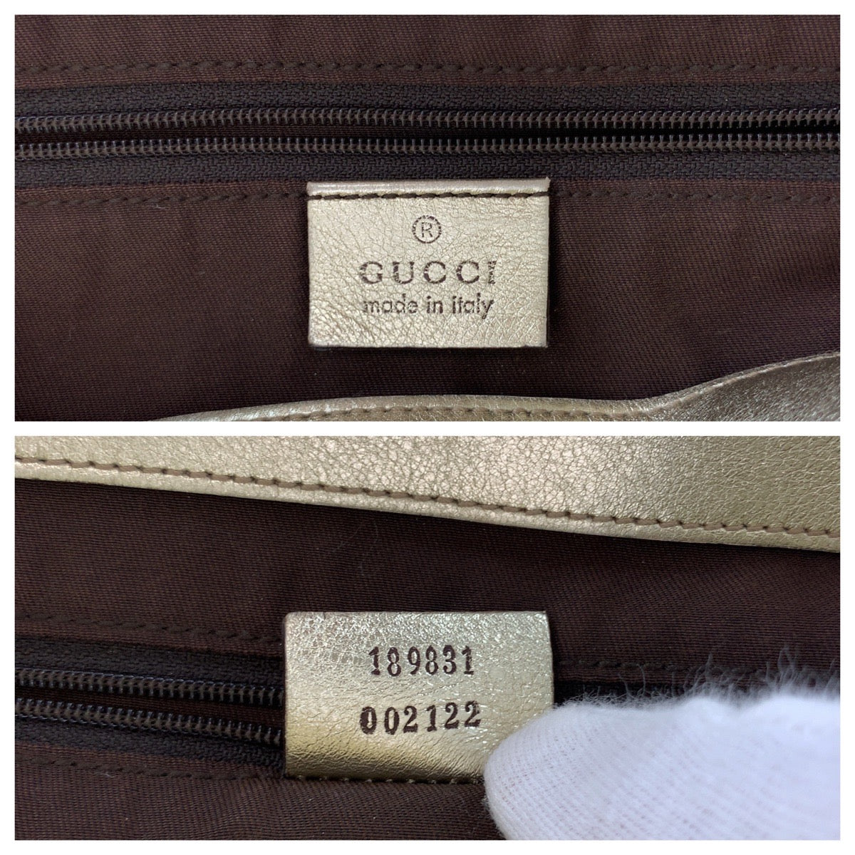 18710
GUCCI グッチ アビー ベージュ ゴールド GGキャンバス / レザー 189831 トートバッグ ショルダーバッグ  レディース AB39