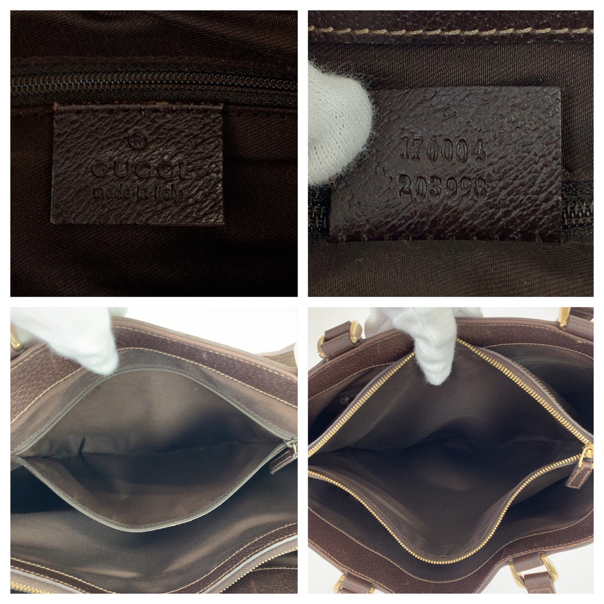 18711
GUCCI グッチ アビー ベージュ ブラウン ゴールド金具 GGキャンバス / レザー 170004 トートバッグ ショルダーバッグ  レディース AB35