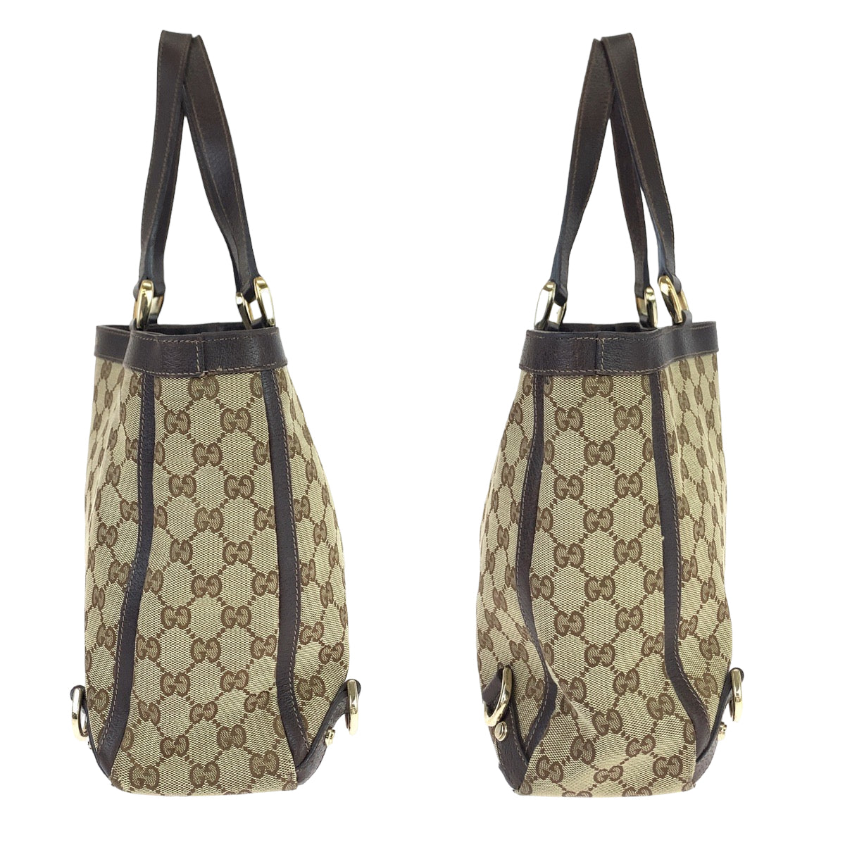 18711
GUCCI グッチ アビー ベージュ ブラウン ゴールド金具 GGキャンバス / レザー 170004 トートバッグ ショルダーバッグ  レディース AB35