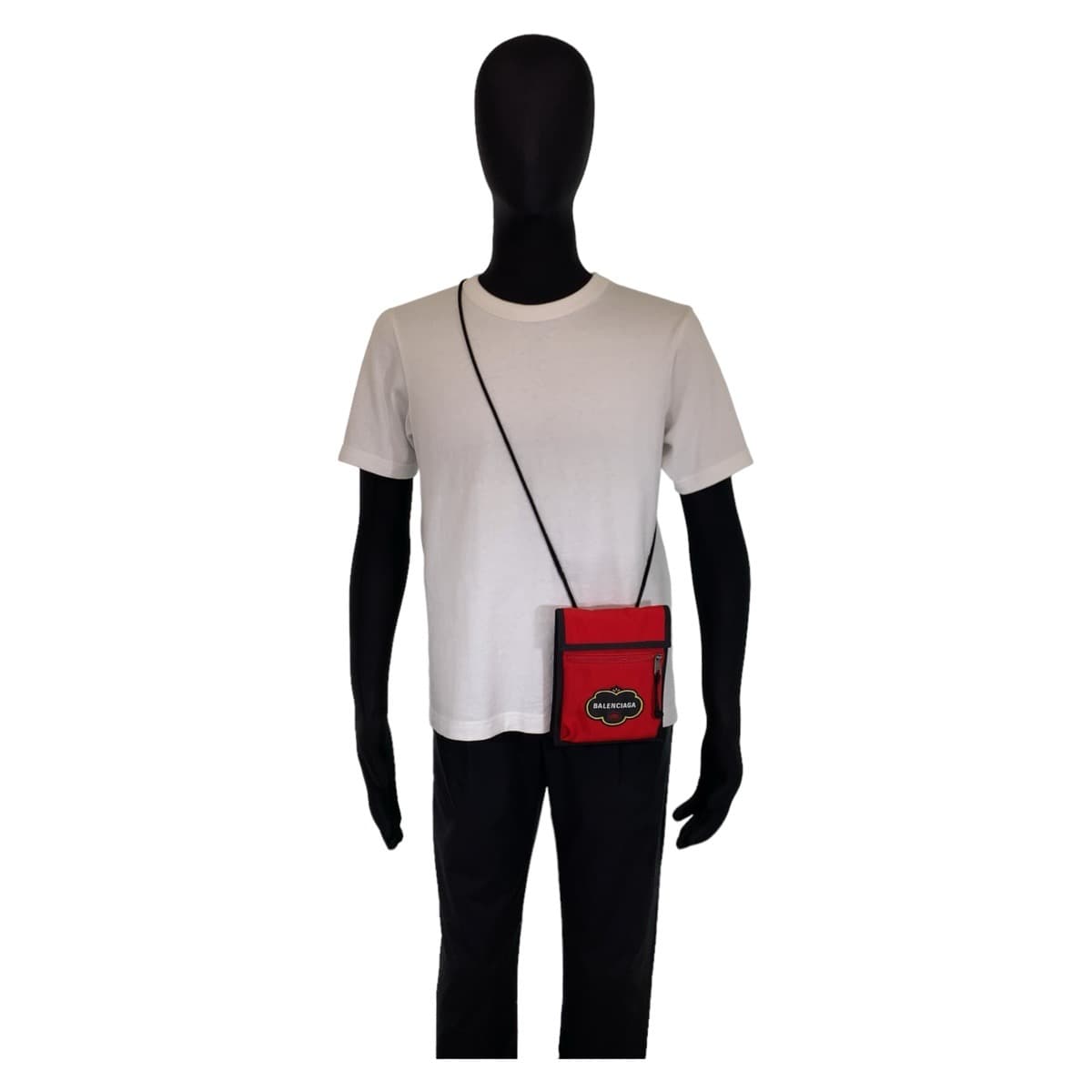 18712
BALENCIAGA Balenciaga Explorer BB Logo Red Silver Hardware Nylon Shoulder Bag Pochette Men's AB39