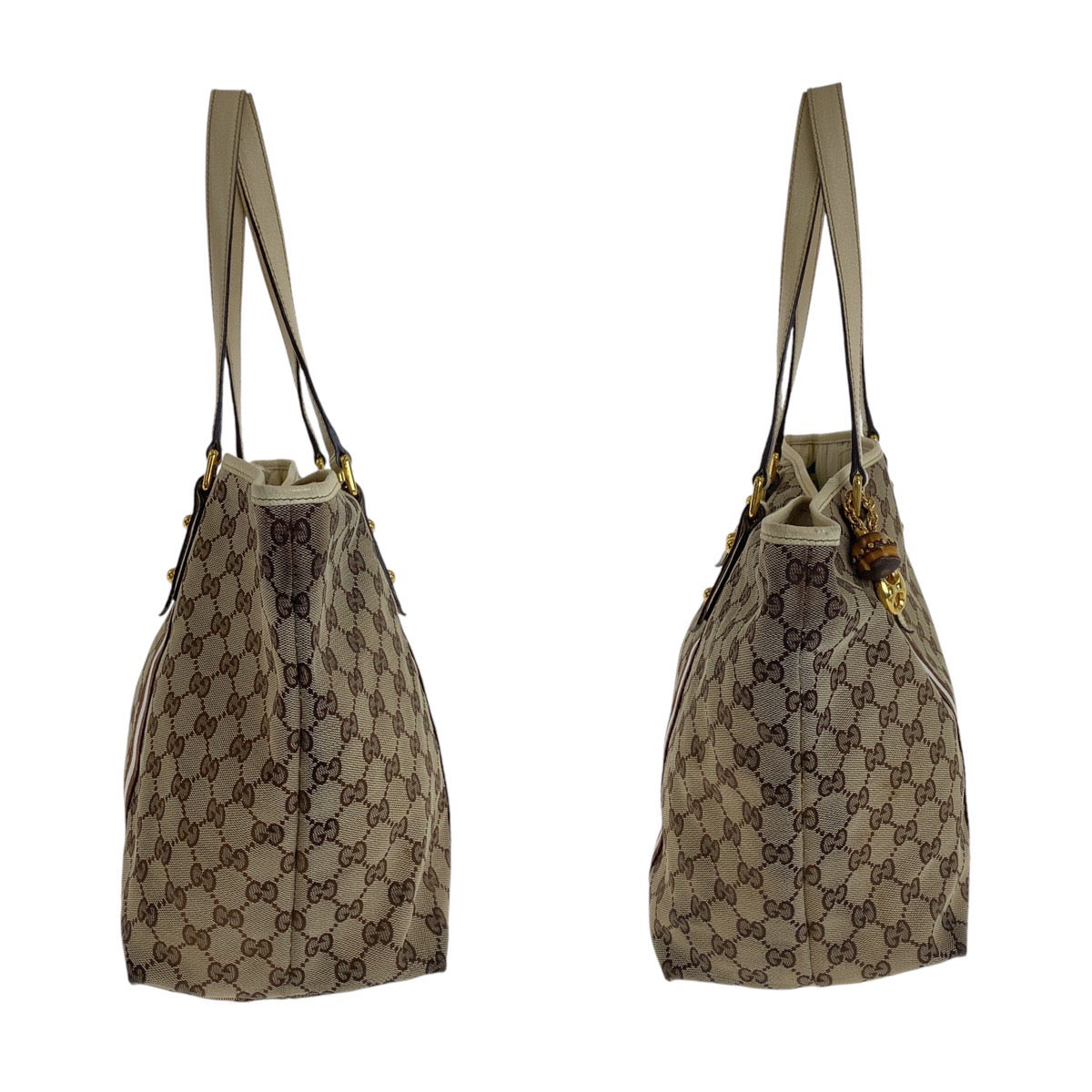 18715
GUCCI グッチ シェリーライン バンブー ブラウン ゴールド金具 GGキャンバス / レザー 139260 トートバッグ ショルダーバッグ  レディース AB39
