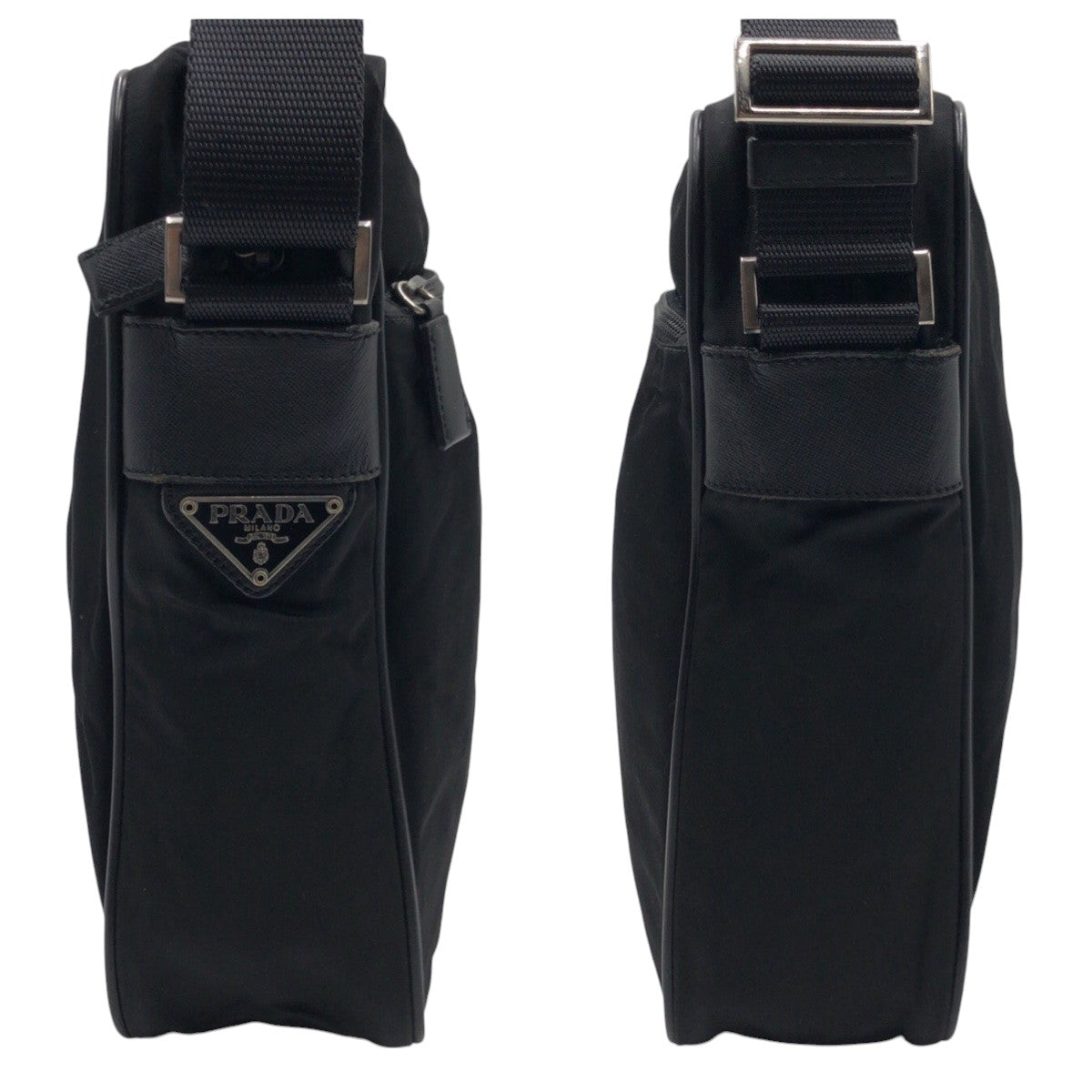 18719
PRADA プラダ テスート 三角ロゴ 男女兼用 ブラック 黒 ナイロン ショルダーバック メッセンジャーバッグ  メンズ ABP40