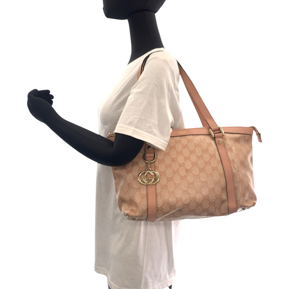 18721
GUCCI グッチ グッチシマ ピンク ゴールド金具 PVC 141470 トートバッグ ショルダーバッグ  レディース AB39