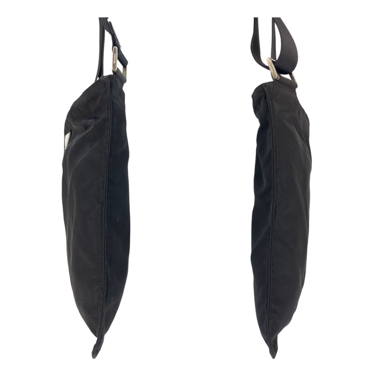 18724
PRADA プラダ テスート 三角ロゴプレート ブラック 黒 シルバー金具 ナイロン ショルダーバッグ メッセンジャーバッグ  レディース ABP39