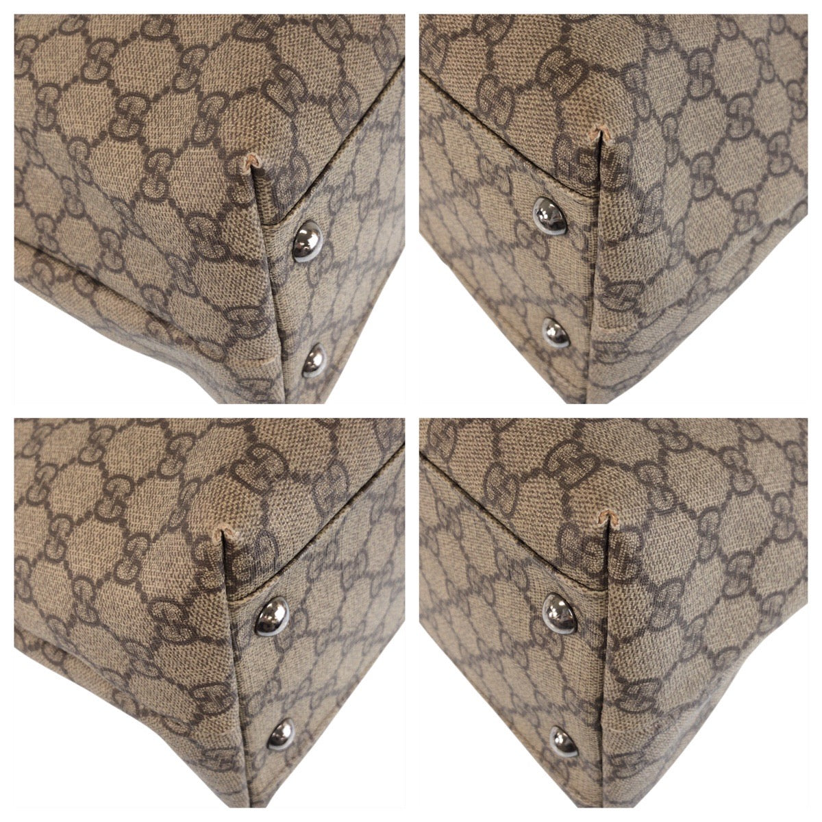 18725
GUCCI グッチ ベージュ ホワイト白 GGキャンバス / レザー 114595 トートバッグ ショルダーバッグ  レディース AB38