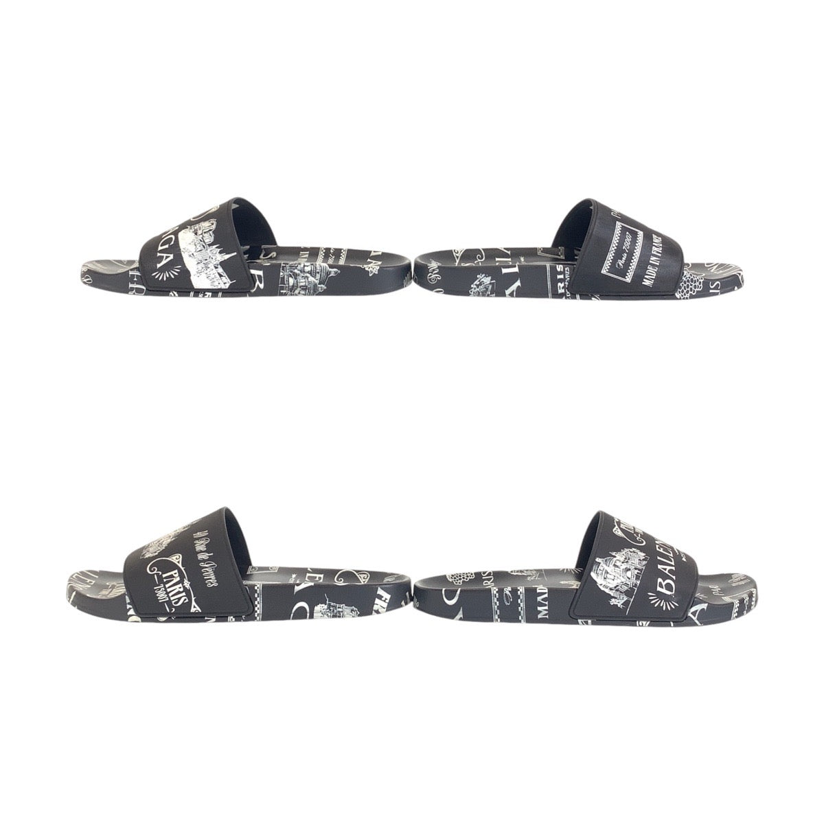 18729
BALENCIAGA バレンシアガ 表記サイズ12/29.5cm ブラック 黒 ホワイト ゴム サンダル スリッパ スライド メンズ ABP30