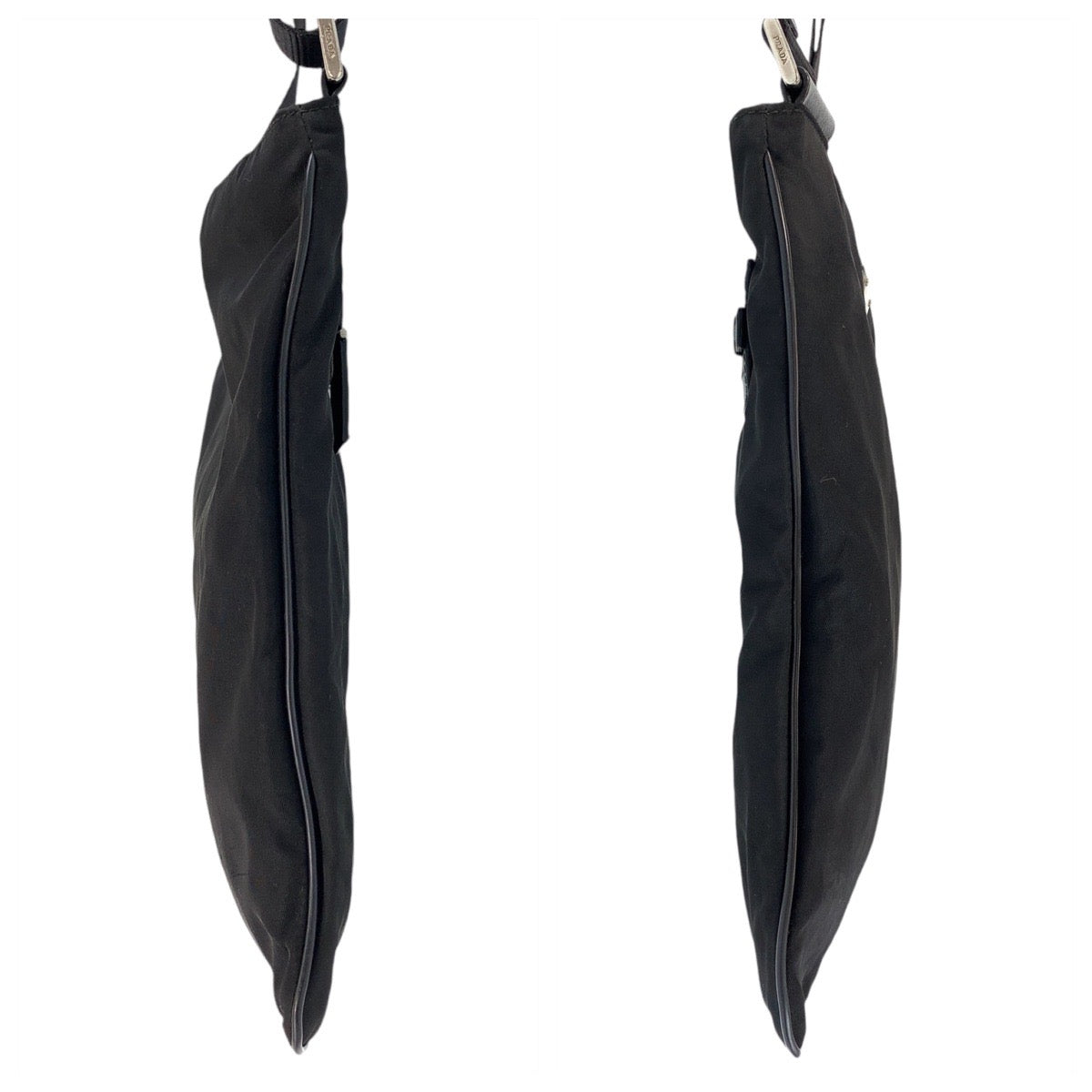 18736
PRADA プラダ テスート サフィアーノレザー 三角ロゴプレート 男女兼用 ブラック 黒 シルバー金具 ナイロン ショルダーバッグ メッセンジャーバッグ  メンズ ABP40