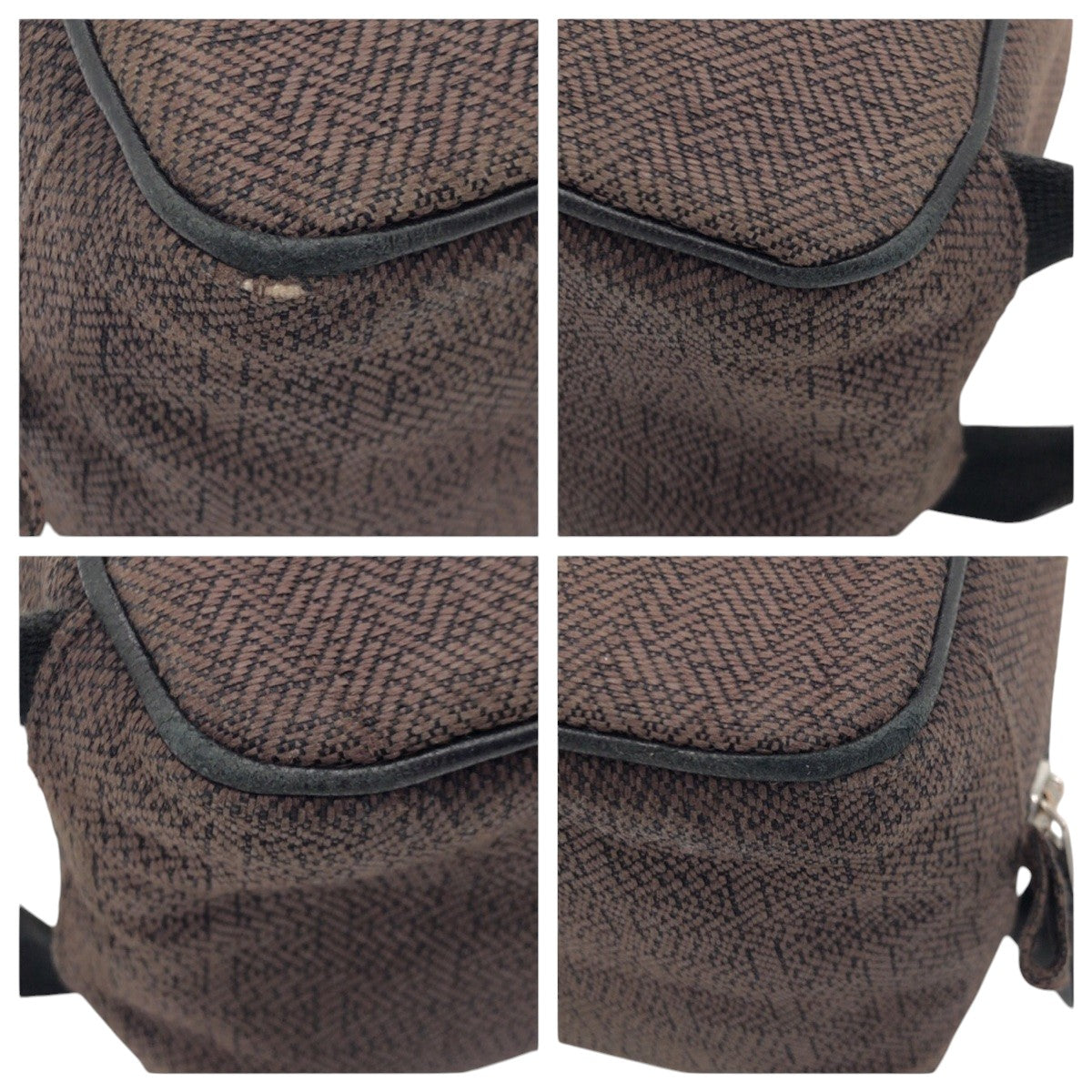 18737
HERMES エルメス グローブトロッターMM ブラウン シルバー金具 コットン ポーチ メンズ ABP42