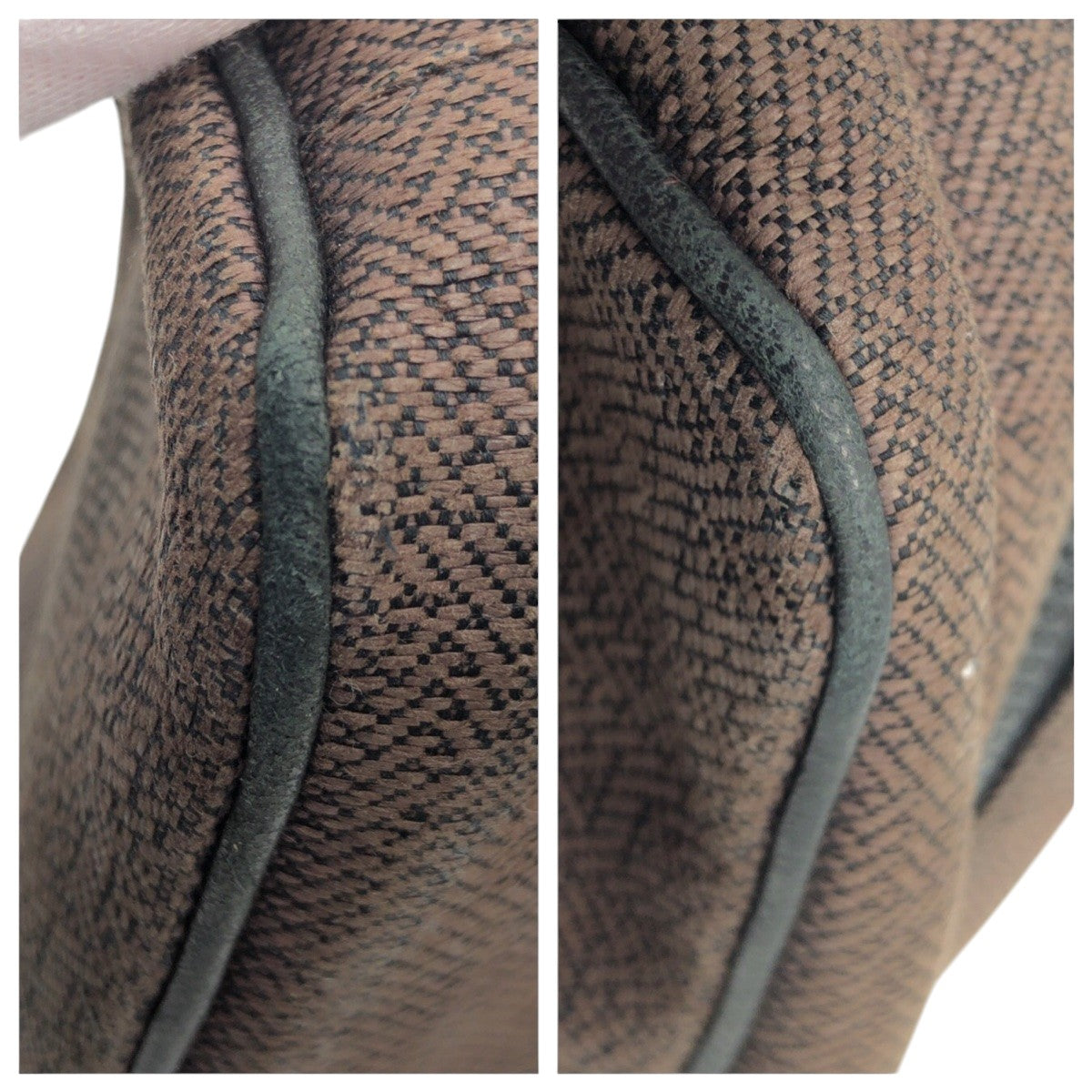 18737
HERMES エルメス グローブトロッターMM ブラウン シルバー金具 コットン ポーチ メンズ ABP42