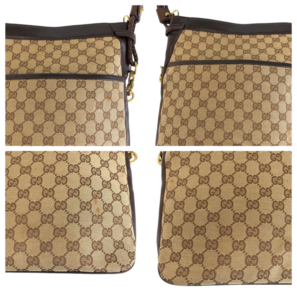 18738
GUCCI グッチ ブラウン ゴールド金具 GGキャンバス 109097 ショルダーバッグ メッセンジャーバッグ  レディース ABP40