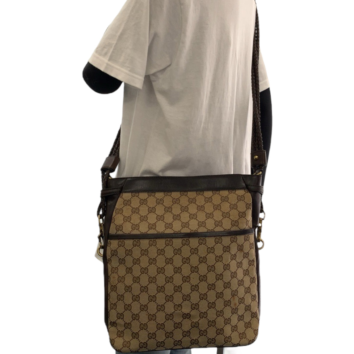 18738
GUCCI グッチ ブラウン ゴールド金具 GGキャンバス 109097 ショルダーバッグ メッセンジャーバッグ  レディース ABP40