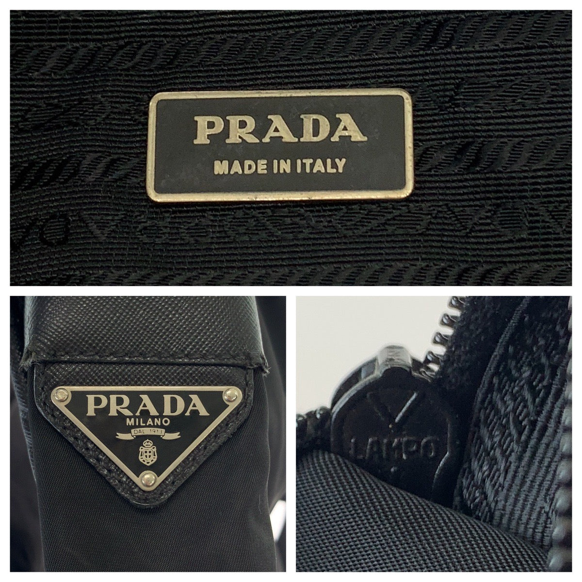 18742
PRADA プラダ テスート 三角ロゴプレート ブラック 黒 シルバー金具 ナイロン ショルダーバッグ メッセンジャーバッグ  メンズ AB41