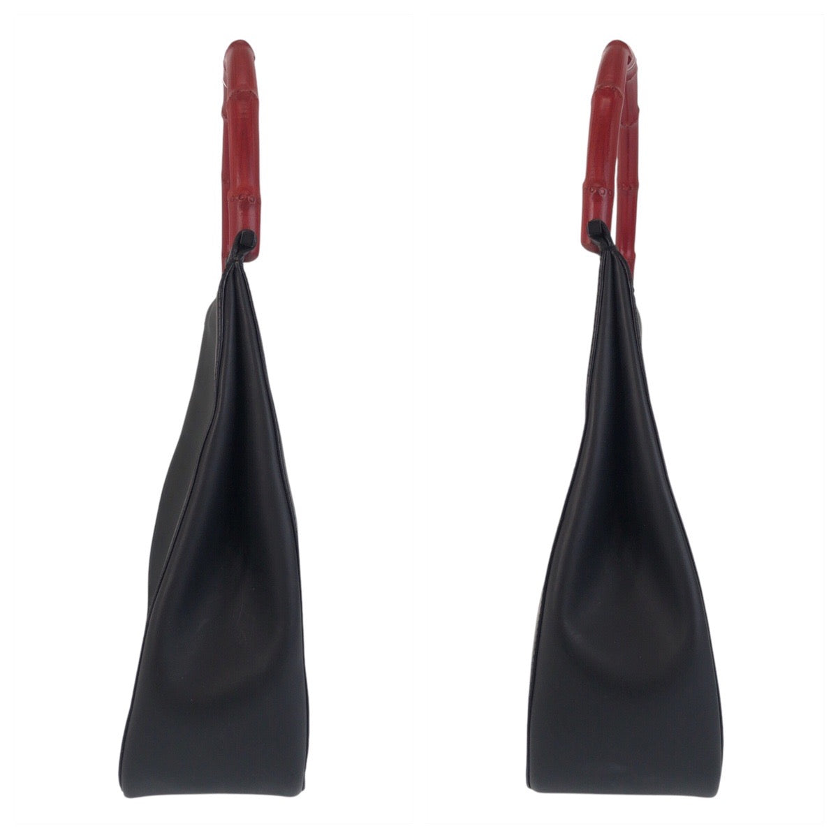 18745
GUCCI グッチ バンブー ブラック 黒 レッド レザー / バンブー 001 3739 ショルダーバッグ ホーボー レディース AB41