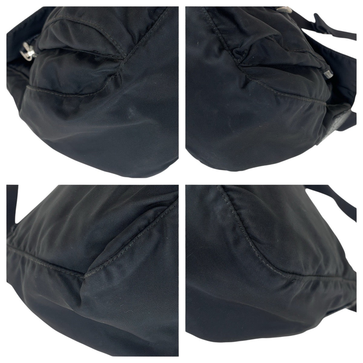 18747
PRADA プラダ テスート 三角ロゴプレート ブラック 黒 シルバー金具 ナイロン / レザー ショルダーバッグ ポシェット レディース AB39