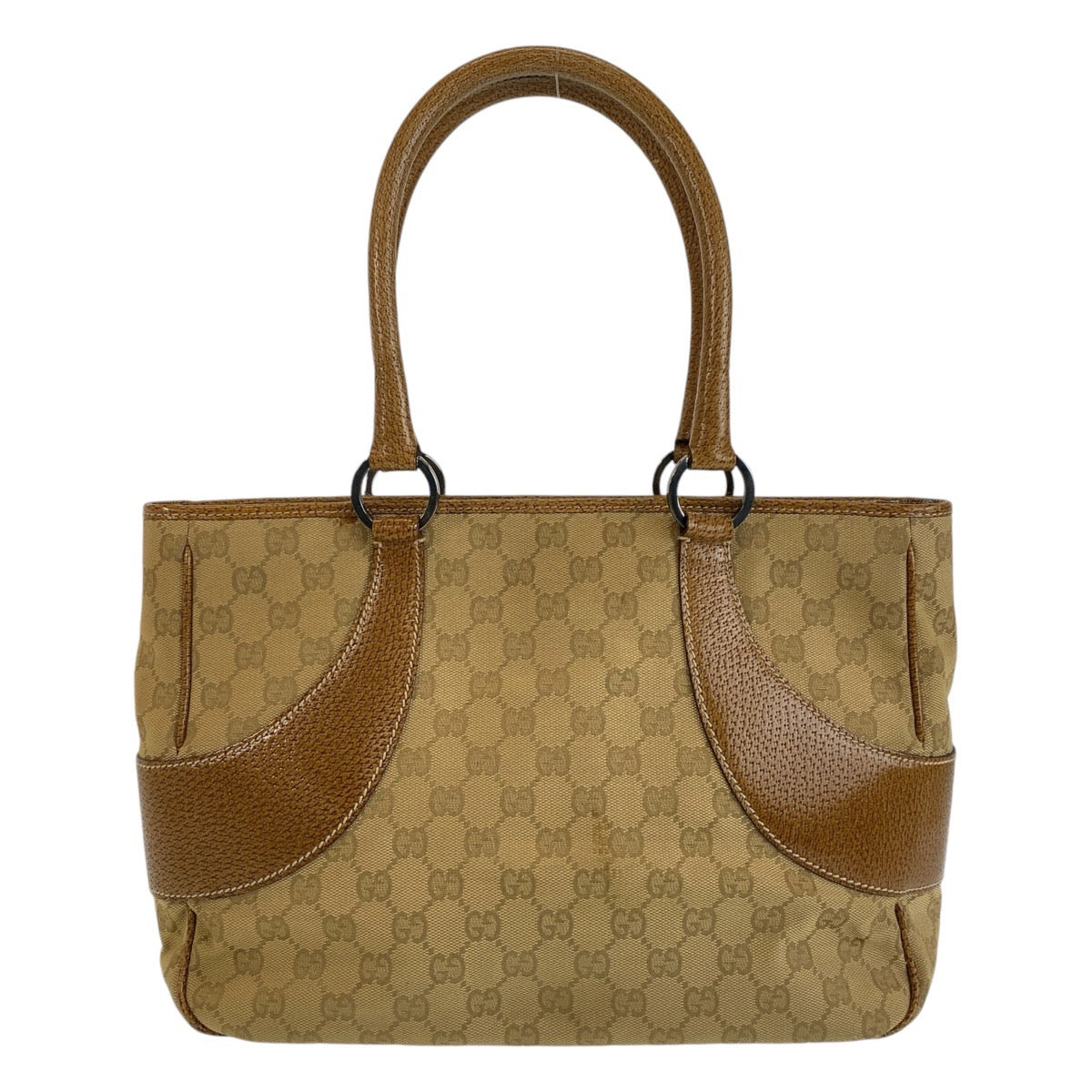 18748
GUCCI グッチ ベージュ ブラウン GGキャンバス / レザー 113011 トートバッグ ショルダーバッグ  レディース