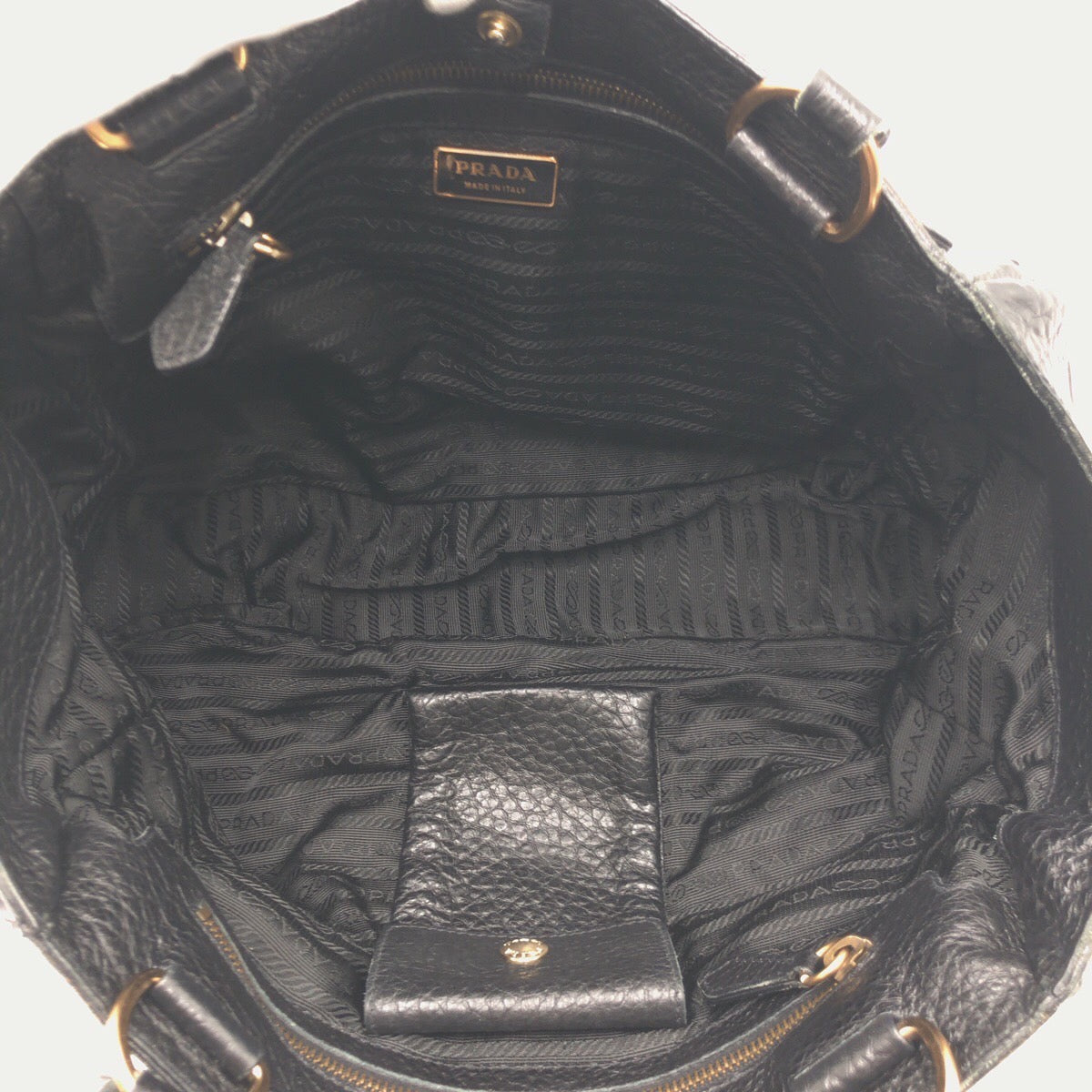 18751
PRADA プラダ ヴィッテロダイノ テスート 三角ロゴ ブラック 黒 ナイロン / レザー トートバッグ ショルダーバッグ レディース ABP46