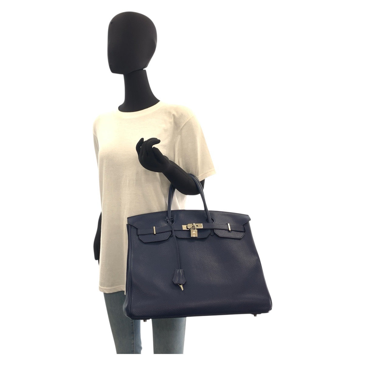 18754
HERMES エルメス バーキン 40 ブルーサフィール シルバー金具 トリヨンクレマンス ハンドバッグ トートバッグ ビジネスバッグ メンズ ABP1700