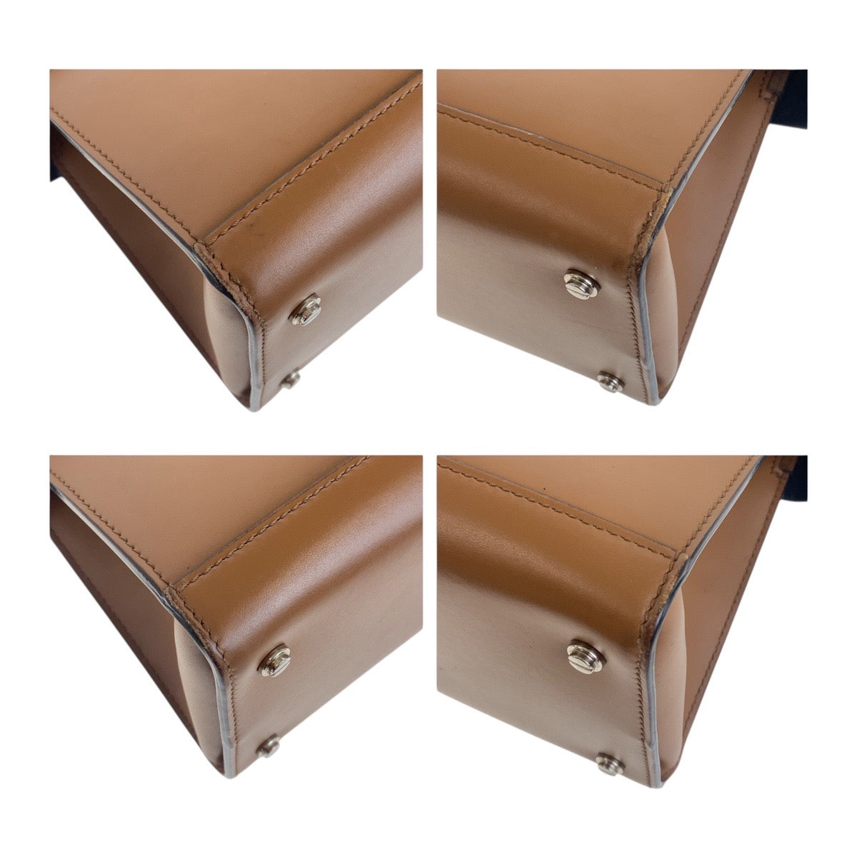 18758
Givenchy Horizon Small Bag Brown Silver Hardware Leather Handbag Shoulder Bag 2WAY Ladies AB38