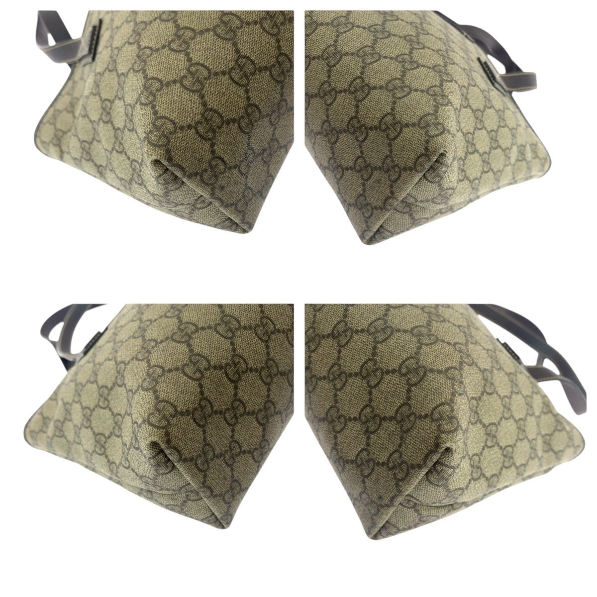 18759
GUCCI Brown Silver Hardware GG Supreme Canvas / Leather 211138 Tote Bag Handbag Ladies AB32