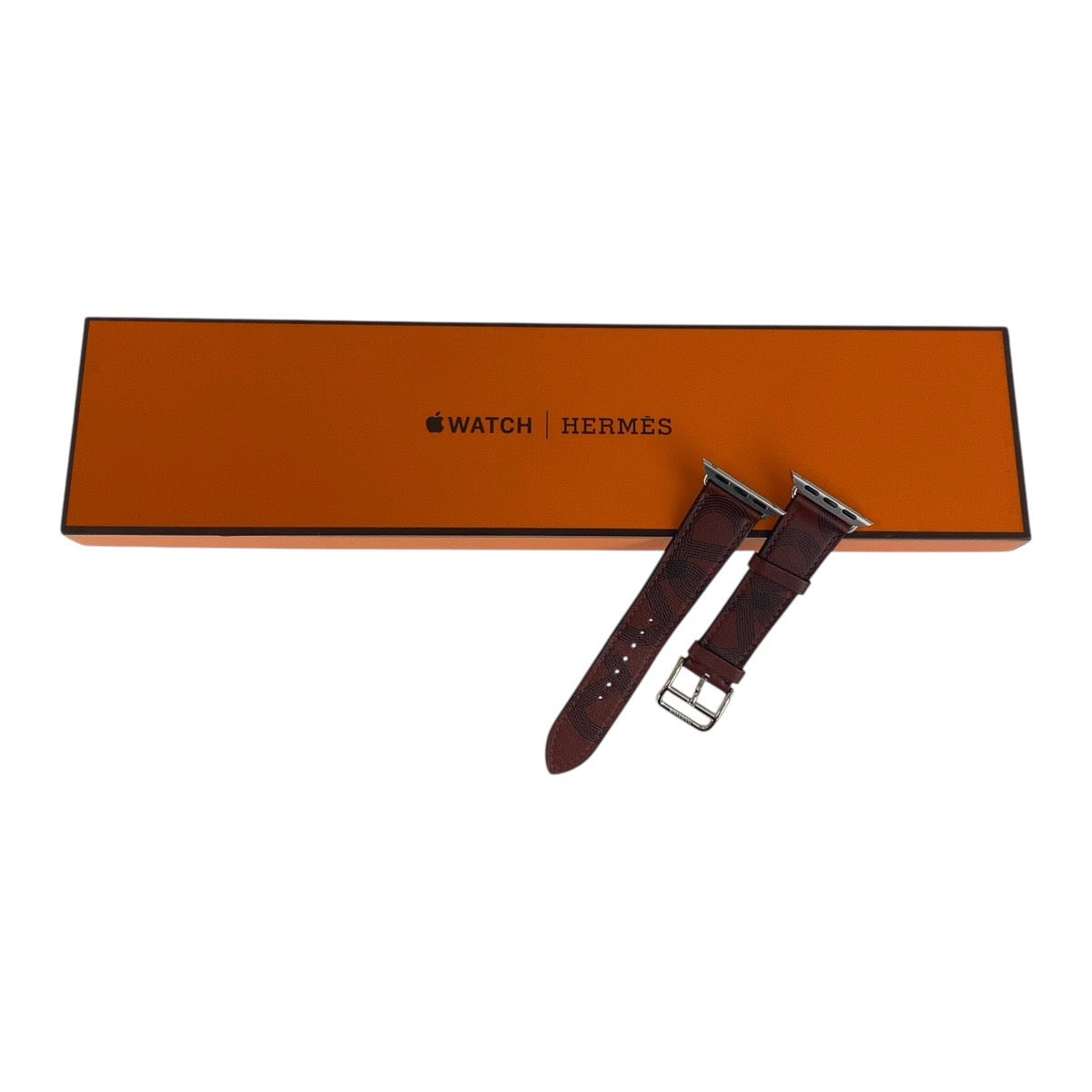 18760
HERMES エルメス サーキットH シンプルトゥール ワインレッド シルバー金具 レザー アップルウォッチバンド 38mm Z刻印 レディース A28