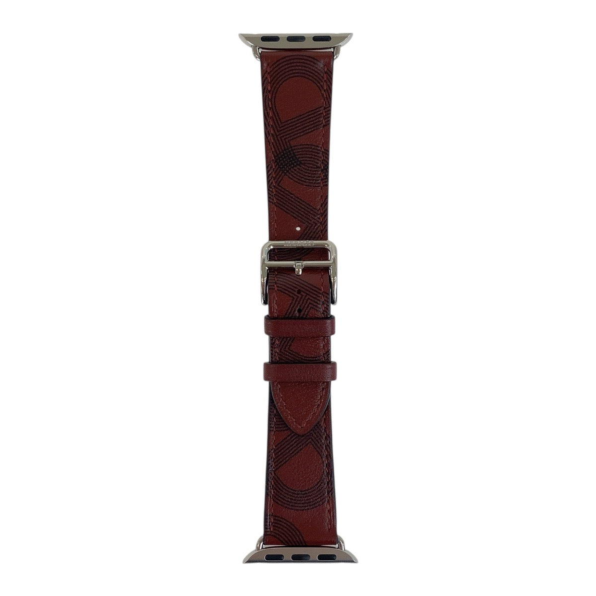 18760
HERMES エルメス サーキットH シンプルトゥール ワインレッド シルバー金具 レザー アップルウォッチバンド 38mm Z刻印 レディース A28