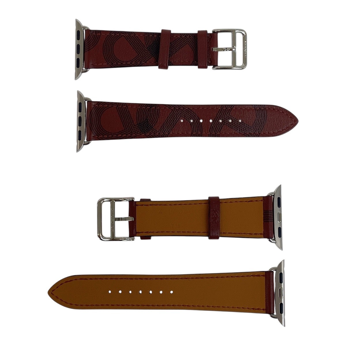 18760
HERMES エルメス サーキットH シンプルトゥール ワインレッド シルバー金具 レザー アップルウォッチバンド 38mm Z刻印  レディース A28