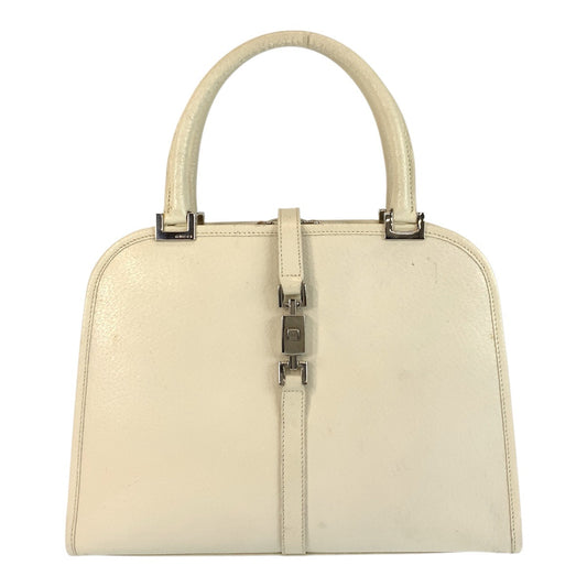 18763
GUCCI グッチ ジャッキー ホワイト シルバー金具 レザー 002 1071 ハンドバッグ  レディース AB42
