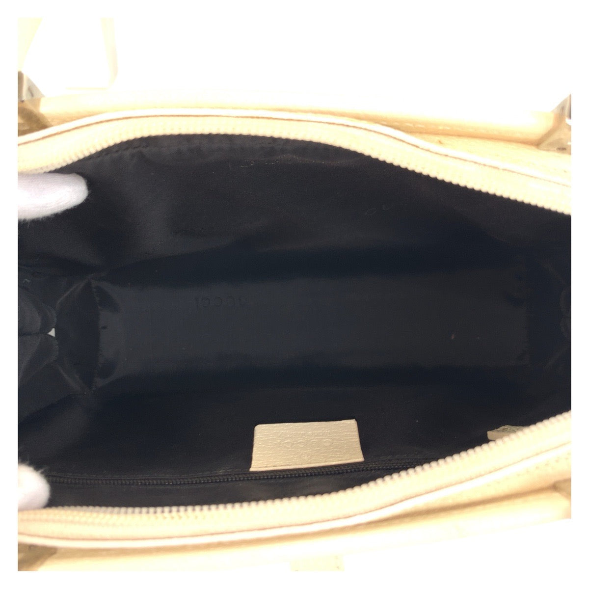 18763
GUCCI グッチ ジャッキー ホワイト シルバー金具 レザー 002 1071 ハンドバッグ レディース AB42