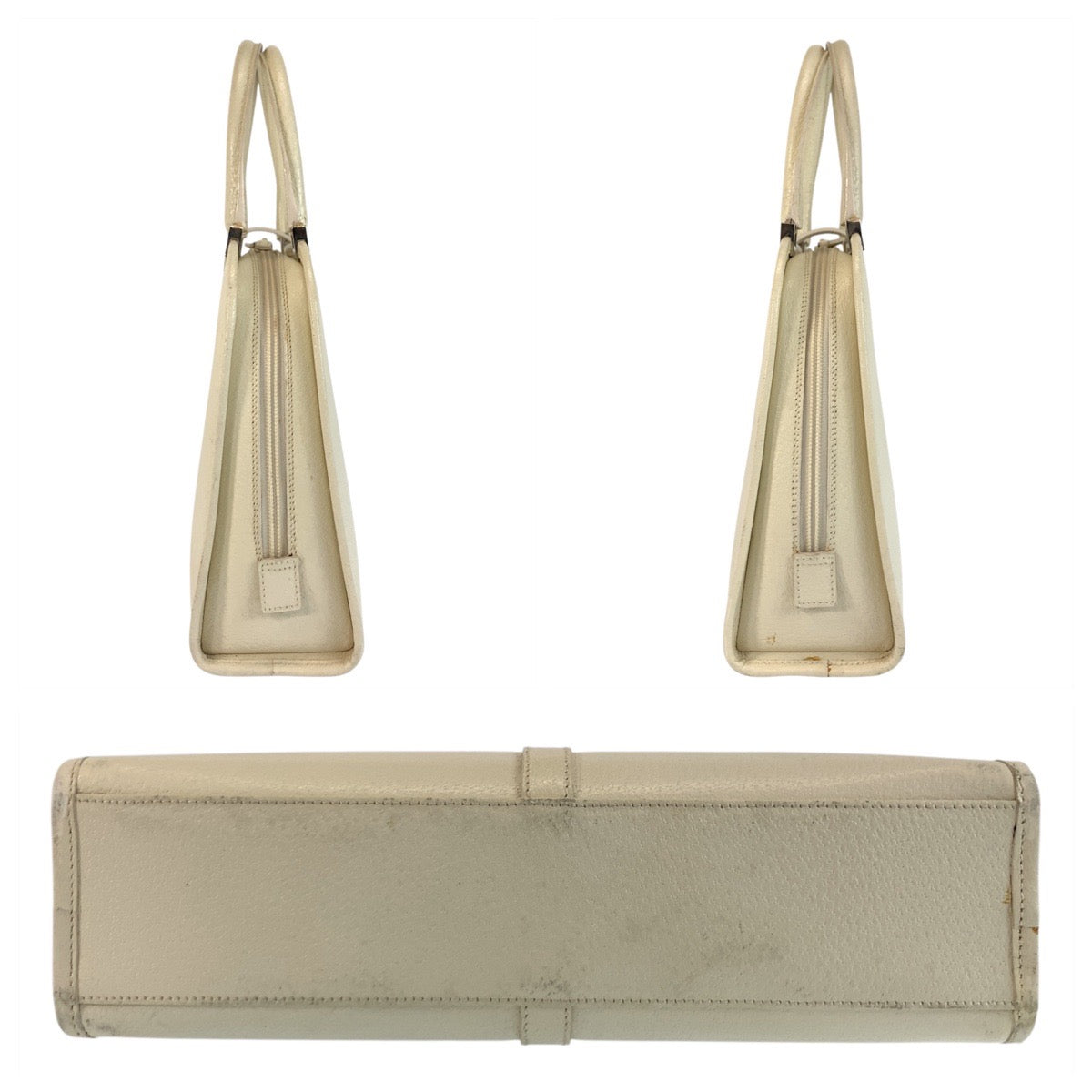 18763
GUCCI グッチ ジャッキー ホワイト シルバー金具 レザー 002 1071 ハンドバッグ レディース AB42